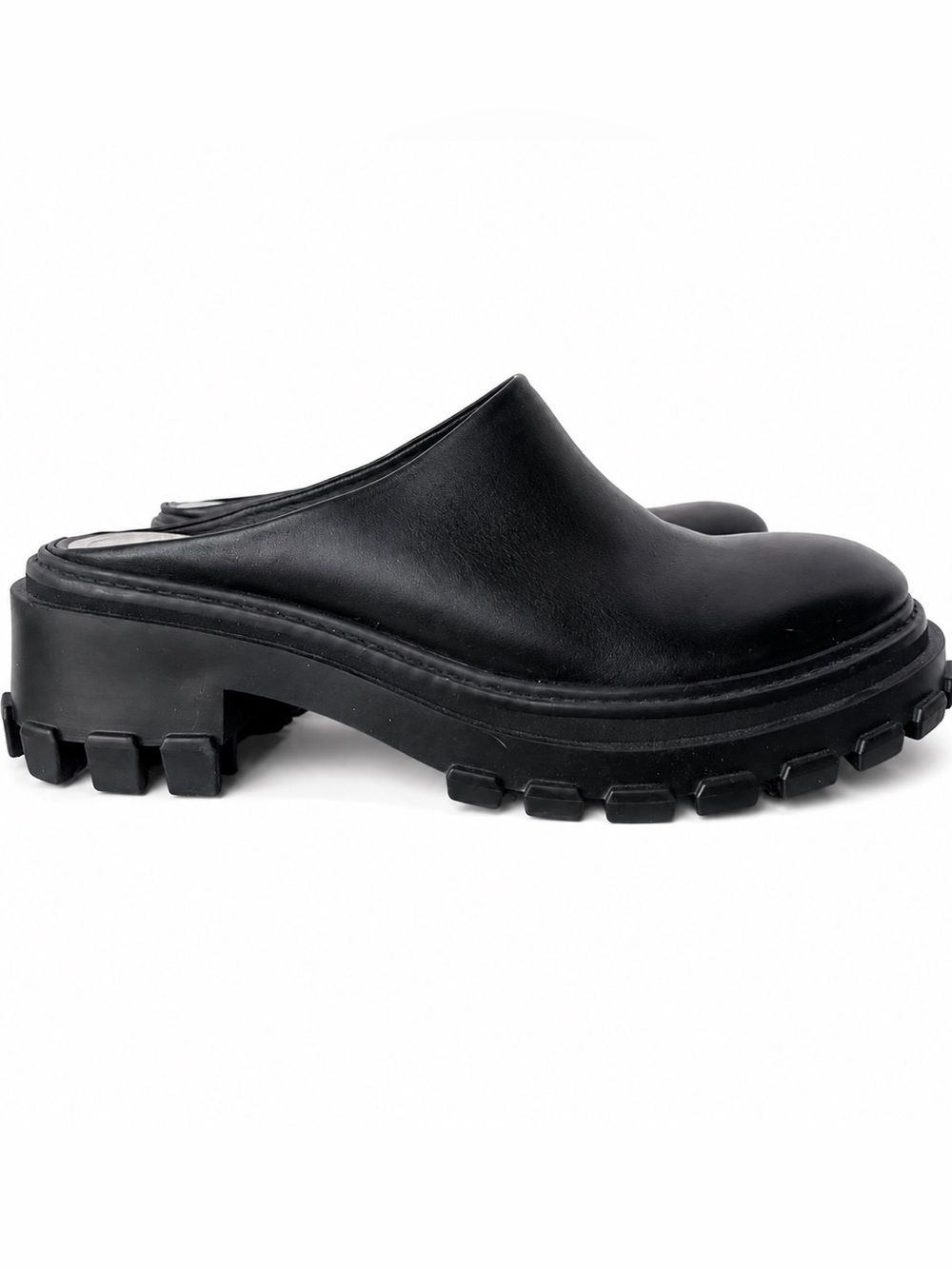 Port & Paire lug sole chunky mule in black size 40 9-9.5 nwob